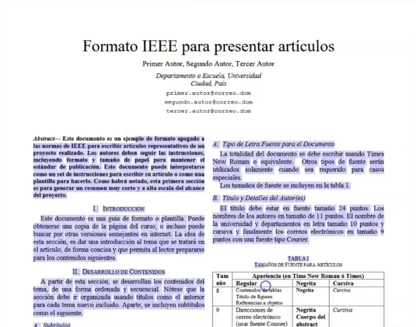 Descargar plantilla de formato IEEE en Word 2024